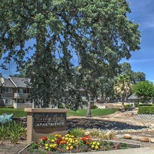 Street view of apartment building